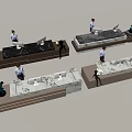 Hyundai Company Reception Area Bar Reception Desk Service Desk Combination 3d model