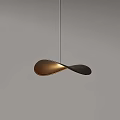 Modern Unique Twisted Metallic Pendant Light With Gold Black Shape Design 3d model