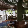Modern Clothing Store Interior With Display Racks Mannequins And Green Plants