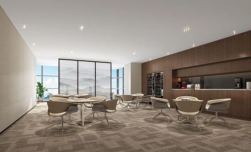 Modern Tea Room Meeting Room Multifunctional Meeting Room Water Bar Area Negotiation Area 3d model