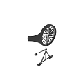 Black Air Cooler Fan With Sleek Tripod Stand And Circular Cooling Blades