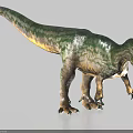 Realistic Large Dinosaur Model With Green Yellow Skin Open Mouth And Sharp Claws