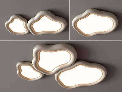 Cloud Shaped Ceiling Lights In Various Combinations 3d model