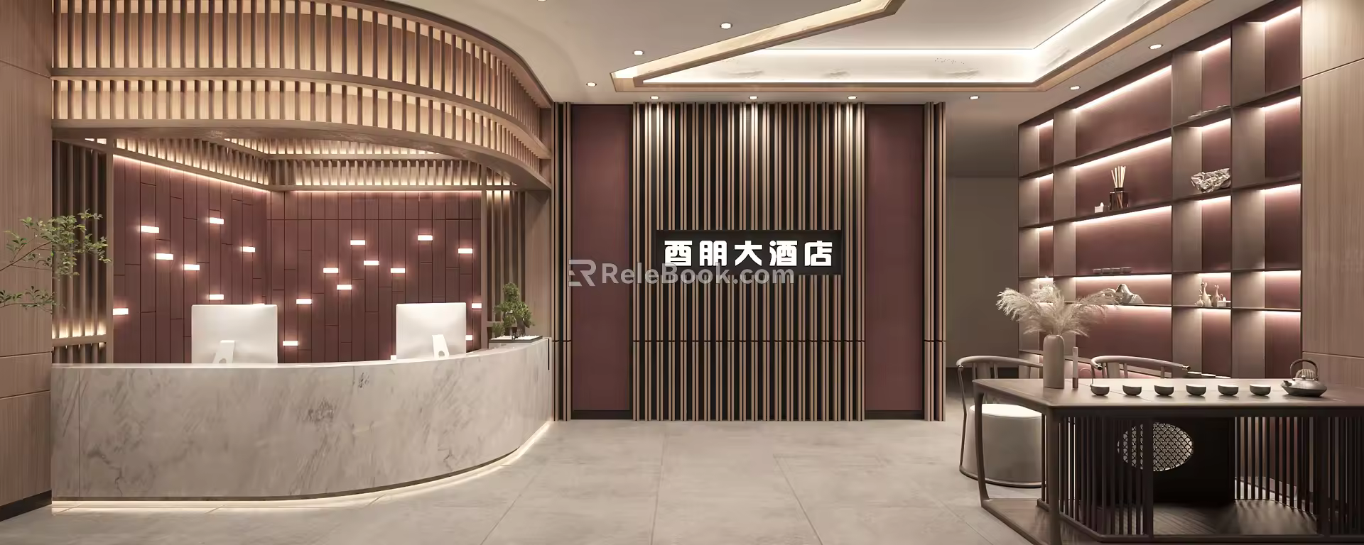 New Chinese Front Desk Hotel Front Desk 3d model
