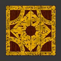 Decorative Household Cube With Yellow Red Intricate Patterns And Surface Design