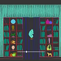 Elegant Modern Storage Cabinet With Books Decorative Items And Built In Lighting