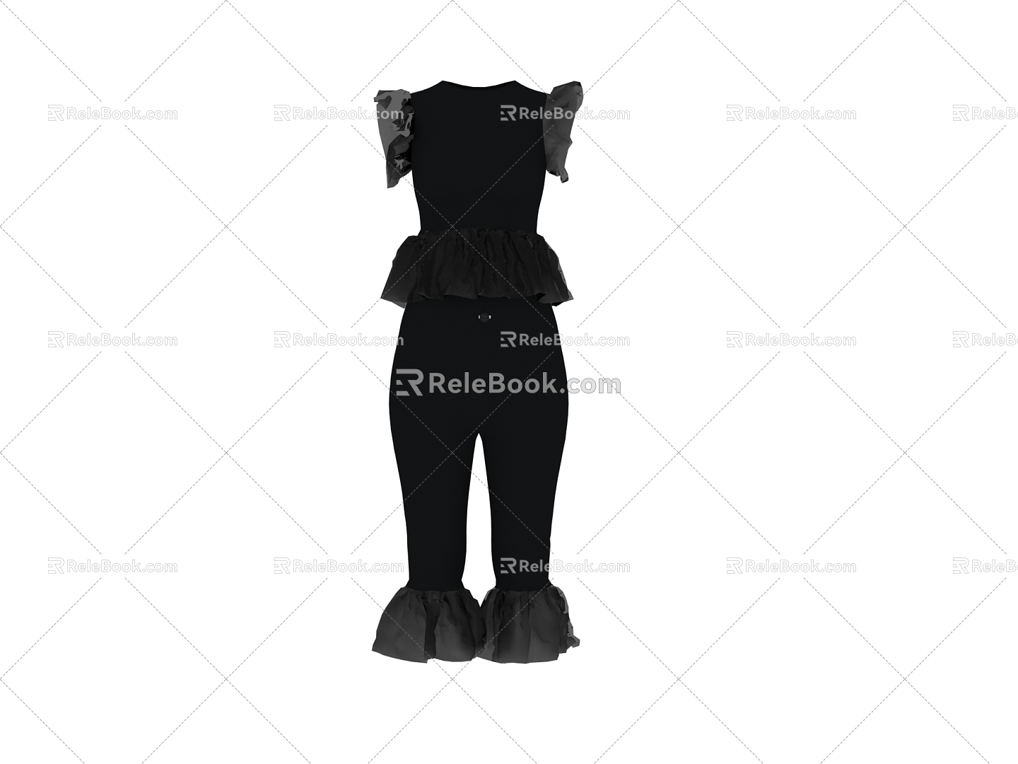 Girl's Short Sleeve Trousers 3d model