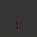 Red Velociraptor 3D Model With Sharp Claws In Standing Pose