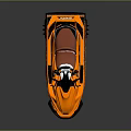 Stylish Orange Jet Ski Watercraft With Red Seat And Black Accents