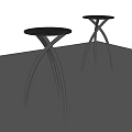 Modern Black Side Tables With Round Top And Cross Legs Design 3d model