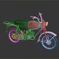 Vintage Red Motorcycle Featuring Black Leather Seat Silver Spoked Wheels And Classic Engine Design