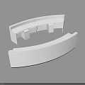 Modern White Curved Reception Desk With Sleek Countertop Drawers And Minimalist Design