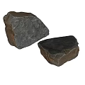 Natural Stone Decorative Ornament Set with Rustic Texture and Irregular Shape 3d model