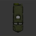 Olive Green Armored Military Vehicle With Roof Turret And Off Road Tires