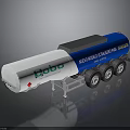 Globo Modern Fuel Tanker Trailer With Blue And White Color And Multiple Wheels