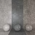 Gray Marble Wall Tile Design With Decorative Spheres In Front
