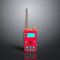 Red Walkie Talkie With Digital Screen And Control Buttons For Daily Use
