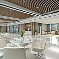 Spacious Modern Front Desk Reception Area With White Waiting Chairs And Green Decorative Plants