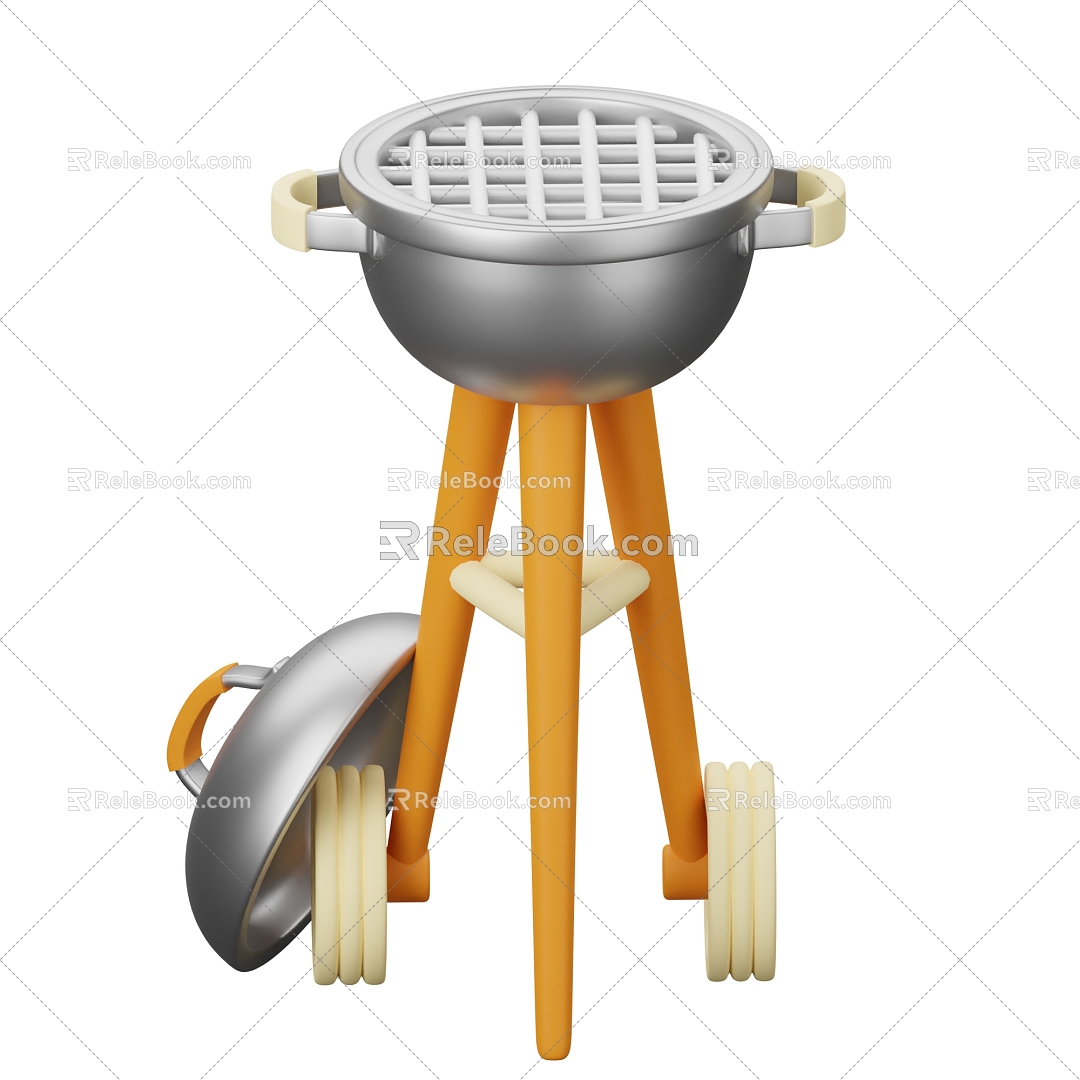 Modern BBQ Stove Grill Cartoon Grill 3d model