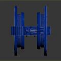 Blue Industrial Butterfly Valves With Flanged Ends And Manual Handles Construction Design
