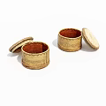 Old round wooden box old objects 3d model