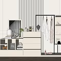 Modern Gold Frame Clothes Hanger With Hanging Shirts And Mirror In Minimalist Bedroom