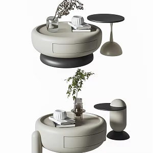 Modern Cream Tea Table Round Tea Table Art Tea Table Tea Table 3d model