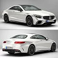 White Mercedes AMG Coupe With Sporty Design Black Wheels And Red Taillights