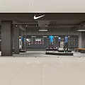 Sports Apparel Store Display With Mannequins Sneakers And Seating Area