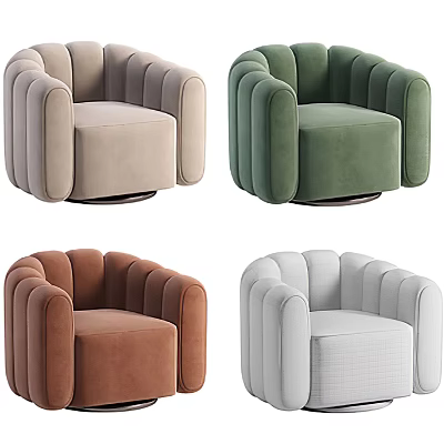 Modern Single Sofa With Tufted Design Swivel Base And Multiple Colors For Living Room 3d model