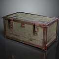 Vintage Wooden Trunk With Metal Latches Rustic Green Brown Storage Organizer For Daily Essentials