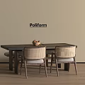 New Chinese Middle Ancient Dining Table and Chair Rectangular Dining Table and Chair Square Dining Table and Chair Modern 3d model