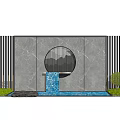 New running water view wall entrance view wall opposite view wall 3d model