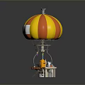 Colorful Hot Air Balloon Shaped Sauna Structure With Flags And Base Equipment