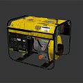 Yellow Portable Generator With Control Panel And Metal Handle For Industrial Use 3d model