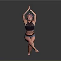 Active Woman Practicing Yoga Tree Pose Standing On Single Leg With Hands Joined
