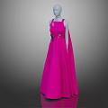 Pink Sleeveless Floor Length Evening Dress With Floral Embellishments And Flowy Silhouette