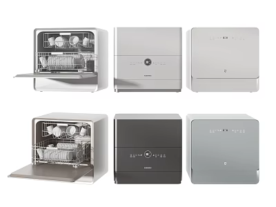 Stylish Modern Kitchen Appliances Featuring Dishwashers In Various Colors And Designs 3d model