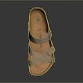 Beige Crisscross Strap Sandals With Cork Sole And Buckle Closure Design