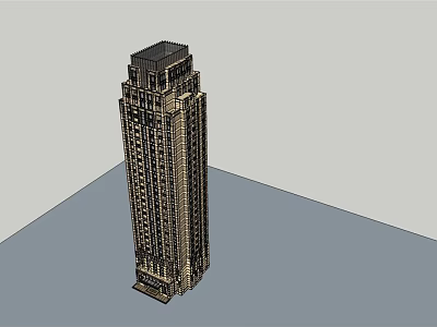 Tall Modern Office Building With Glass Windows And Distinctive Top Structure 3d model