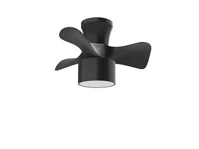 Modern Black Chandelier With Leaf Shaped Blades And Sleek Finish For Contemporary Spaces 3d model