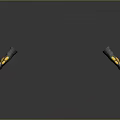 Black And Yellow Screwdrivers With Wasp Like Stripes On Shiny Black Surface