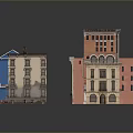 Colorful Architectural Building Models With Various Styles And Multiple Stories