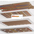 Modern Grille Ceiling Classroom Ceiling Tooling Ceiling 3d model