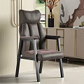 Modern Leather Office Chair With Padded High Back And Black Metal Armrests