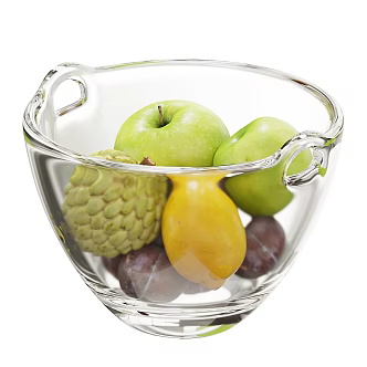 Fruit glass bowl Fruit salad bowl 3d model