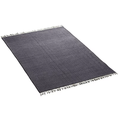Square Gray Rug With Fringe Edges Minimalist Design For Living Room Floor Decor 3d model
