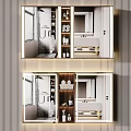 Modern Bathroom Mirror with Cabinet Vanity Storage Shelves and Lighting