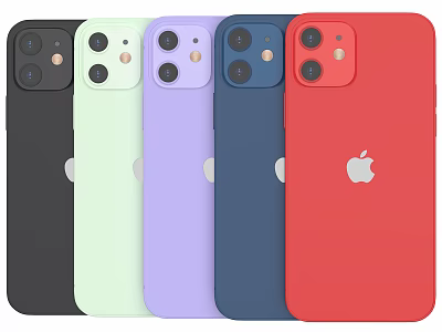 Vibrant iPhone Cases With Multiple Color Options And Apple Logo Design 3d model
