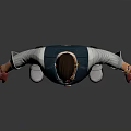 3D Male Character In Blue Vest White Shirt Red Gloves Brown Pants Standing With Glasses